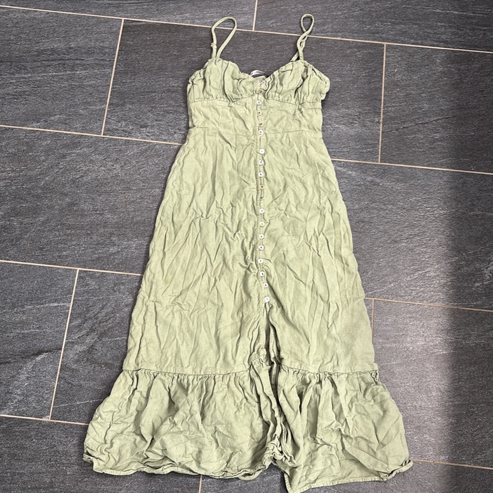 Zara Olive Green Midi Dress